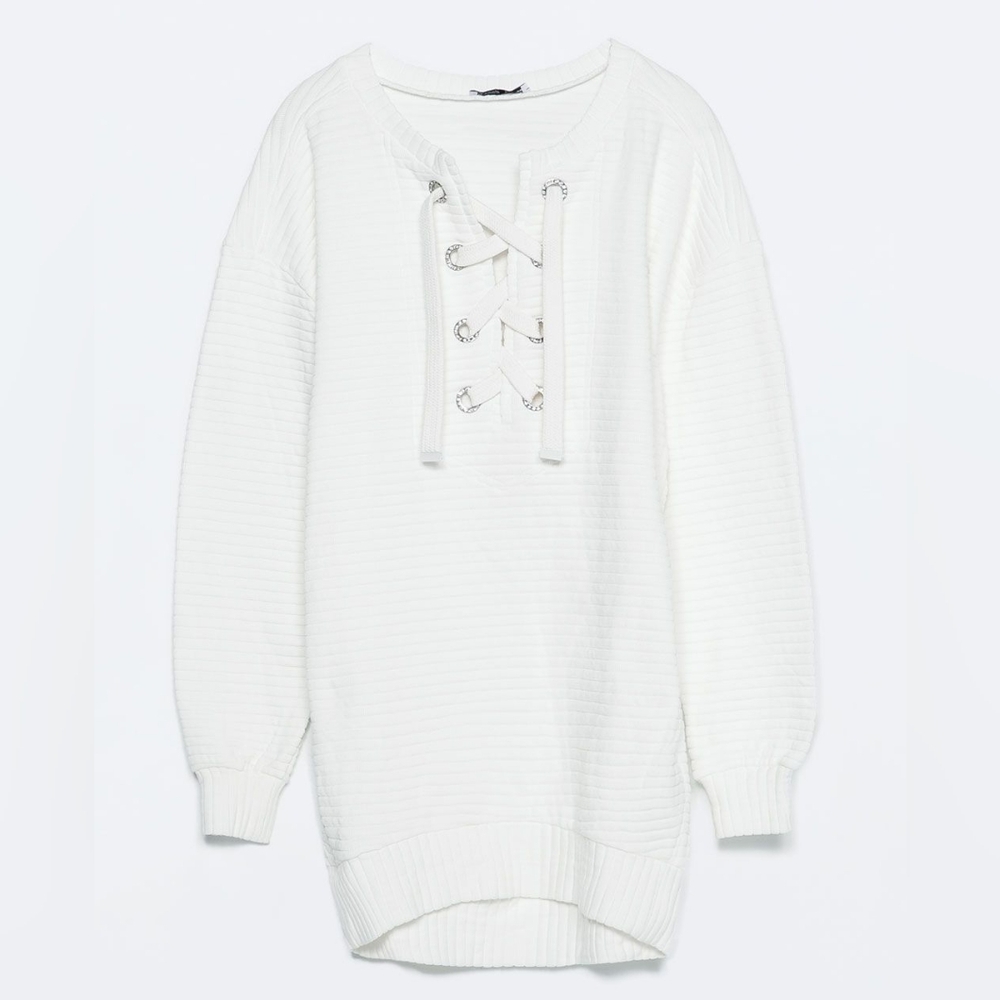 Zara White Knit Top